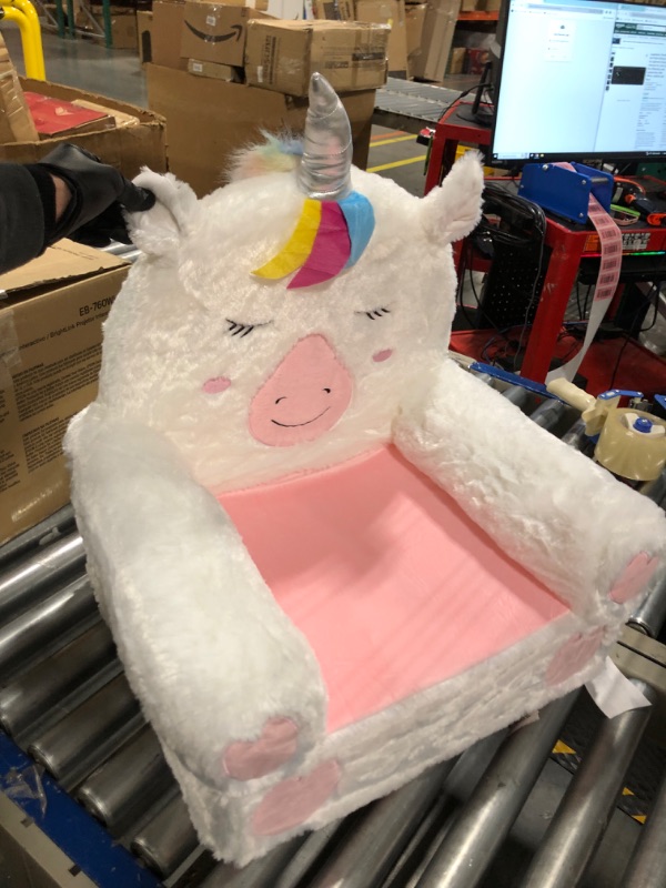 Photo 3 of Amazon Basics Children's Plush Chair, Unicorn, Medium, Multicolor