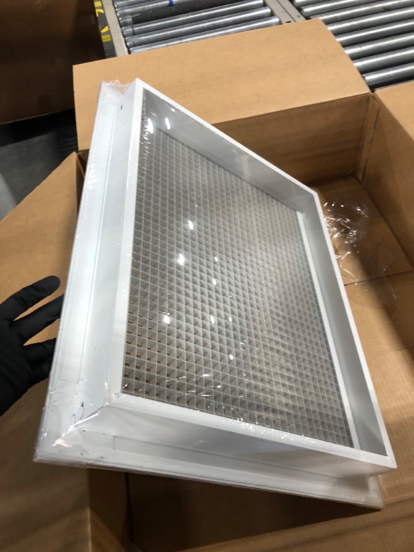 Photo 3 of 16" x 20" Cube Core Eggcrate Return Air Filter Grille for 1" Filter - Aluminum - White [Outer Dimensions: 18.5" x 22.5] 16 x 20 Return *Filter* Grille
