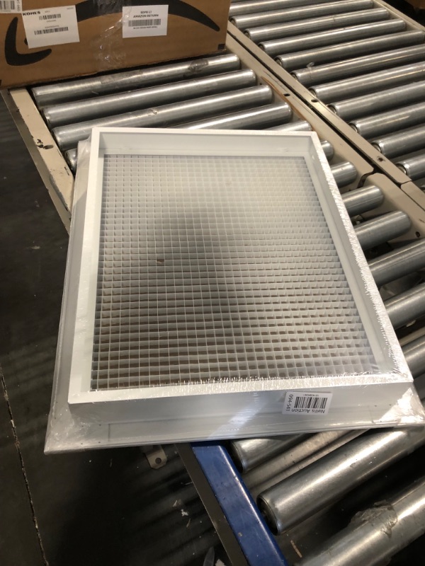 Photo 2 of 16" x 20" Cube Core Eggcrate Return Air Filter Grille for 1" Filter - Aluminum - White [Outer Dimensions: 18.5" x 22.5] 16 x 20 Return *Filter* Grille