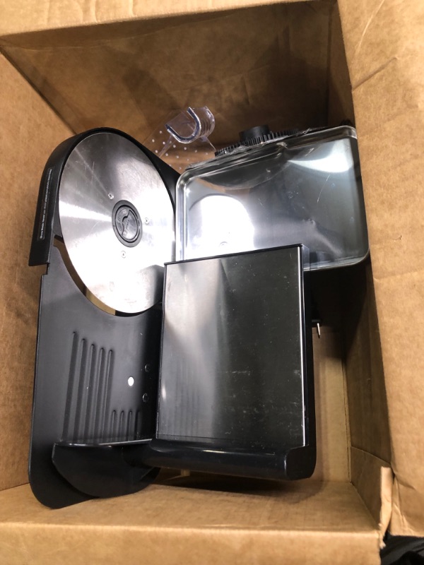 Photo 1 of 200W Meat Slicer with Two 7.5” Blades & One Stainless Steel Tray for Home Use, Electric Deli Food Slicer with “Upgrade” Big Thickness Knob (0-15mm) Cut Meat Cheese Bread, Easy to Clean