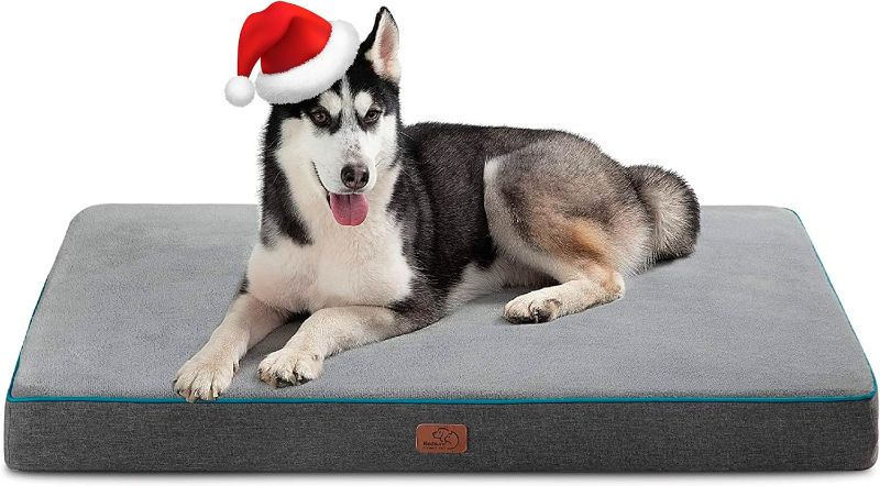 Photo 1 of 
Bedsure Memory Foam Dog Bed for Large Dogs - Orthopedic Waterproof Dog Bed for Crate with Removable Washable Cover and Nonskid Bottom - Plush Flannel Fleece