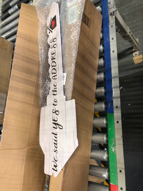 Photo 1 of Extra Large Real Estate Key Shaped Sold Sign | One Sign Double Sided | Social Media Photo Prop for Realtors and Home Owners | Real Estate Agent Gift (We Said Yes to the Address / Sold!)