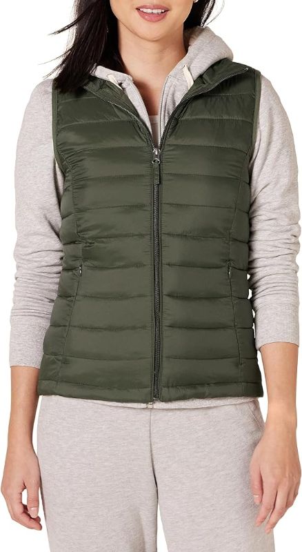 Photo 1 of Amazon Essentials Women's Lightweight Water-Resistant Packable Puffer Vest