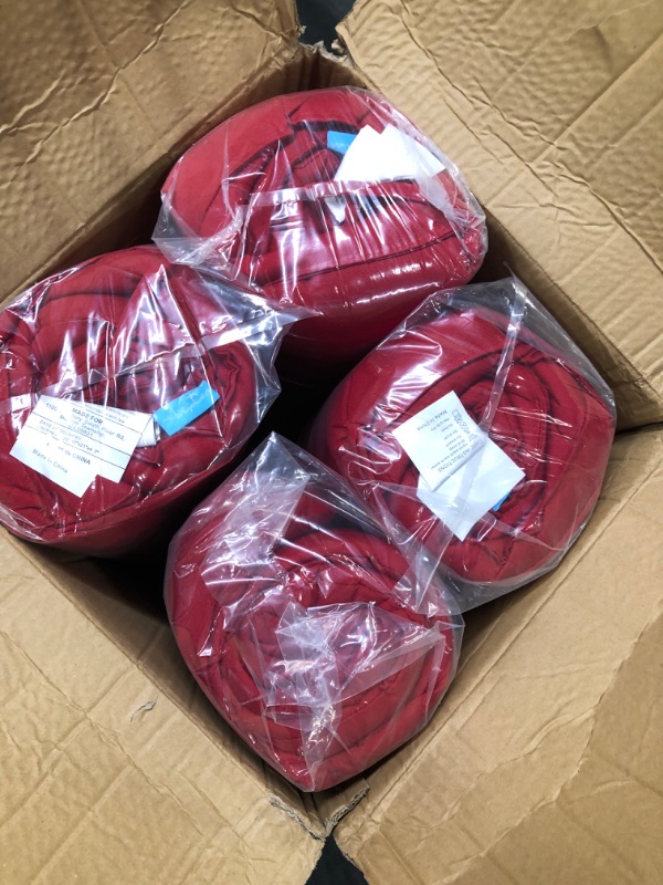 Photo 1 of ARTPLAN Patio Chair Cushion,Tufted Adirondack Outdoor Chair Cushion,Wicker High Back Outdoor Seat Cushion,Set of 4,21"X21"X4" (4 Pack) Red