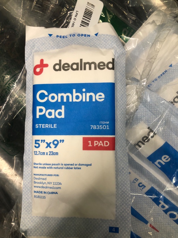 Photo 4 of Dealmed Sterile Abdominal (ABD) Combine Pads, 5" x 9" Individually Wrapped Abdominal Pads, Disposable and Latex-Free ABD Pads, Wound Dressing for First Aid Kit and Medical Facilities (Box of 20) 5” x 9” (Box of 20)