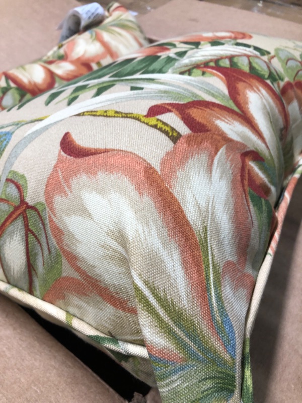 Photo 1 of Pillow Perfect Outdoor/Indoor Botanical Glow Tiger Stripe Lumbar Pillows, 2 Count (Pack of 1), TAN