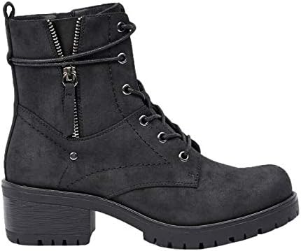 Photo 1 of Dunes Women's Kobe Heeled Combat Lace Up Boot with side zip, SIZE 8.5M