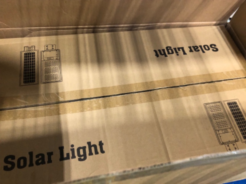 Photo 1 of 300W Solar Street Lights Outdoor,30000LM 240 LEDs, Dusk to Dawn Solar with Motion Sensor and Remote Control, Flood Light, Suitable for courtyards, Gardens, Streets, Basketball Courts wall garage porch