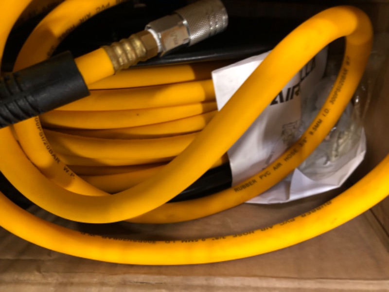 Photo 1 of AIRZILLA Premium Steel Retractable Air Hose Reel With Dual Arm, 3/8"x65Ft Hybrid Polymer Hose, Heavy Duty Air Hose Reel included Auto Rewind Reel | Quick Air Coupler | Durable Double side Frame