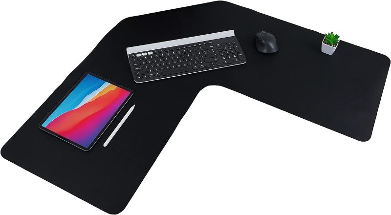 Photo 1 of Con-Tact Brand XL Corner Desk Pad | Waterproof Anti-Slip PU Leather | Large Corner Computer Workstation Protection | Mouse Pad