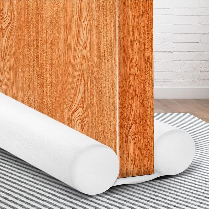 Photo 1 of 
MAXTID White Door Draft Stopper Adjustable 32, 34, 36, up to 38 Inches Double Sided Draft Blocker Sound Proof Door Noise