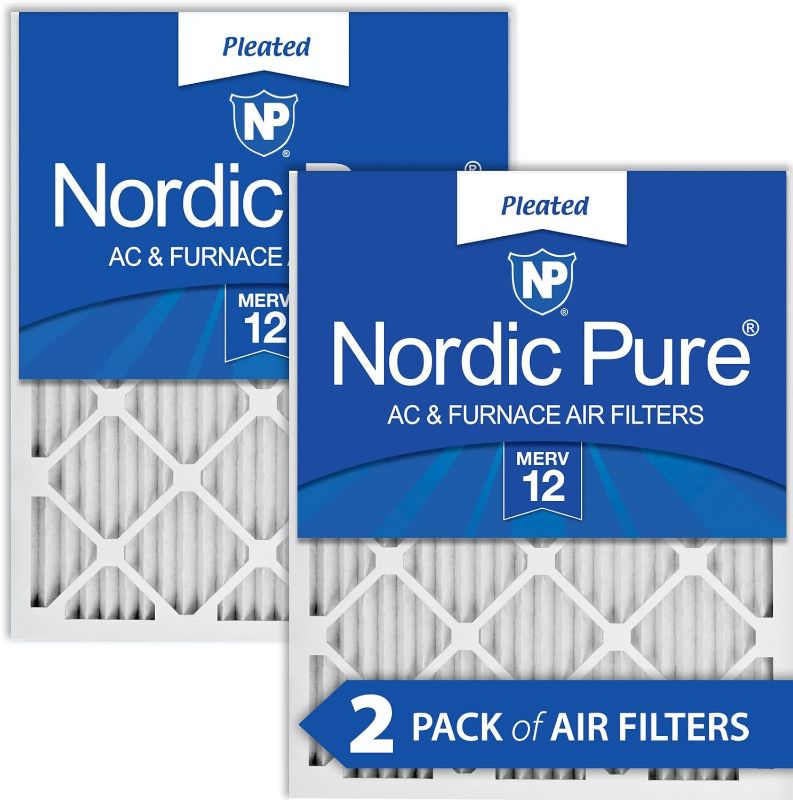 Photo 1 of 
Nordic Pure 12x12x1 (11 3/4 x 11 3/4 x 3/4) Pleated MERV 12 Air Filters 2 Pack