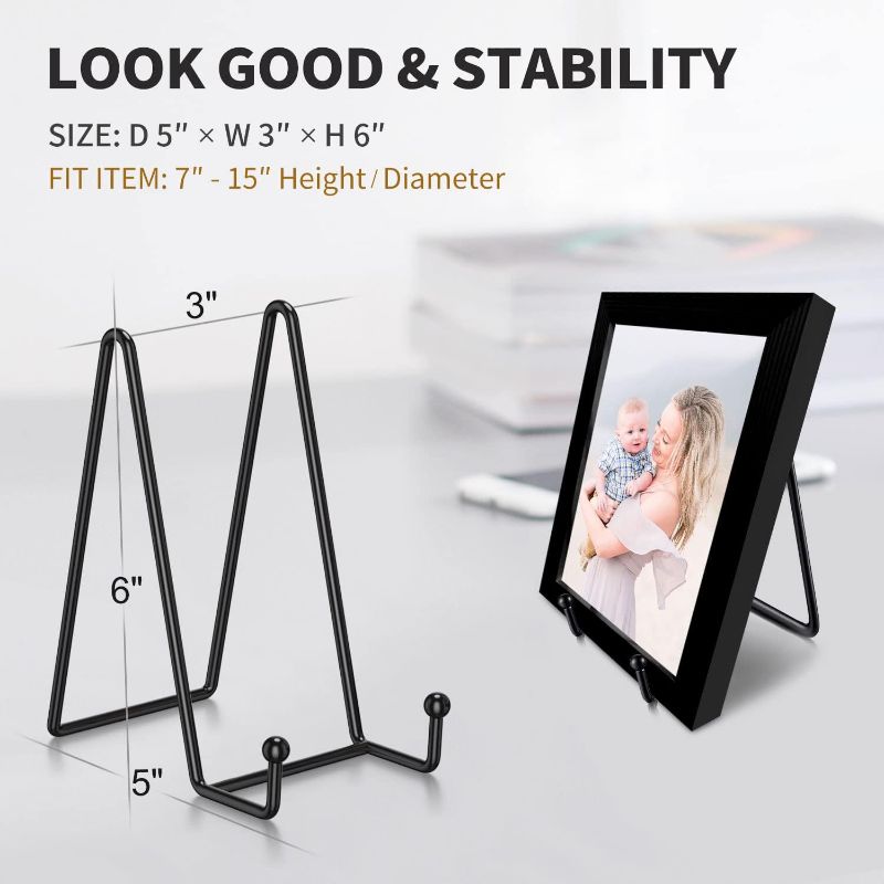 Photo 1 of 
Livelab Plate Stands for Display, 3 Pack 6 Inch Picture Stand Black Iron Easel Decorative Plate Holder Display Stand, Metal Photo Frame Stand for Pictures