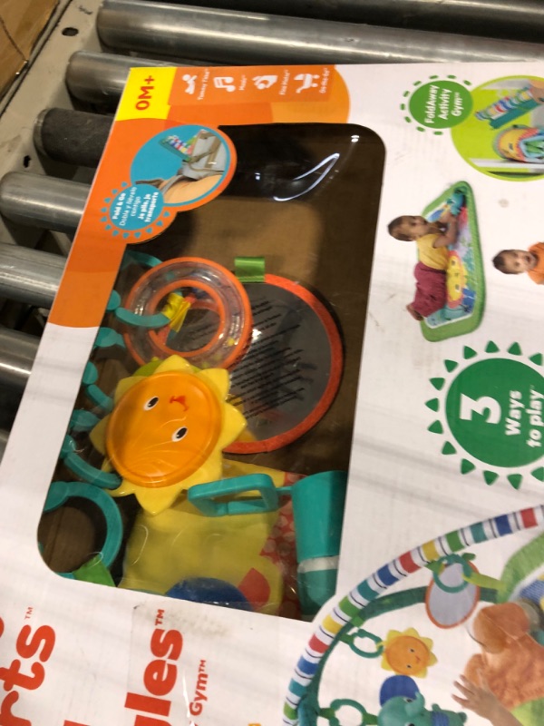 Photo 1 of Bright Starts Wild Wiggles Baby Activity Gym & Play Mat with FoldingToy bar, Newborn and up - Green, 18.5” x 29.1” x 29.1” Wild Wiggles w/ Folding Toy Bar