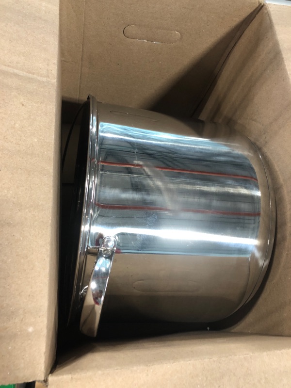 Photo 1 of Ecolution Stainless Steel Stock Pot with Encapsulated Bottom Matching Tempered Glass Steam Vented Lids, Made Without PFOA, Dishwasher Safe, 16-Quart, Silver