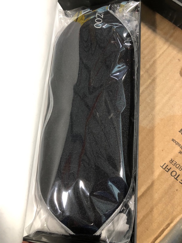 Photo 1 of MZOO Luxury Sleep Mask for Back and Side Sleeper, 100% Block Out Light Sleeping Eye Mask for Women Men, Zero Eye Pressure 3D Contoured Night Blindfold, Breathable & Soft Eye Shade Cover Black Black (Silver Edge)