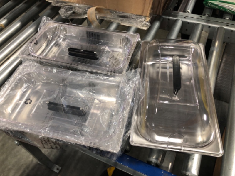 Photo 3 of 1/2 Half Size Steam Table Pans with Lid, 3 Pack 4 Inch Deep Restaurant Steam Table Pans Commercial, Hotel Pan Made of 201 Gauge Stainless Steel NOT SAMER LID AS PICTURE 
