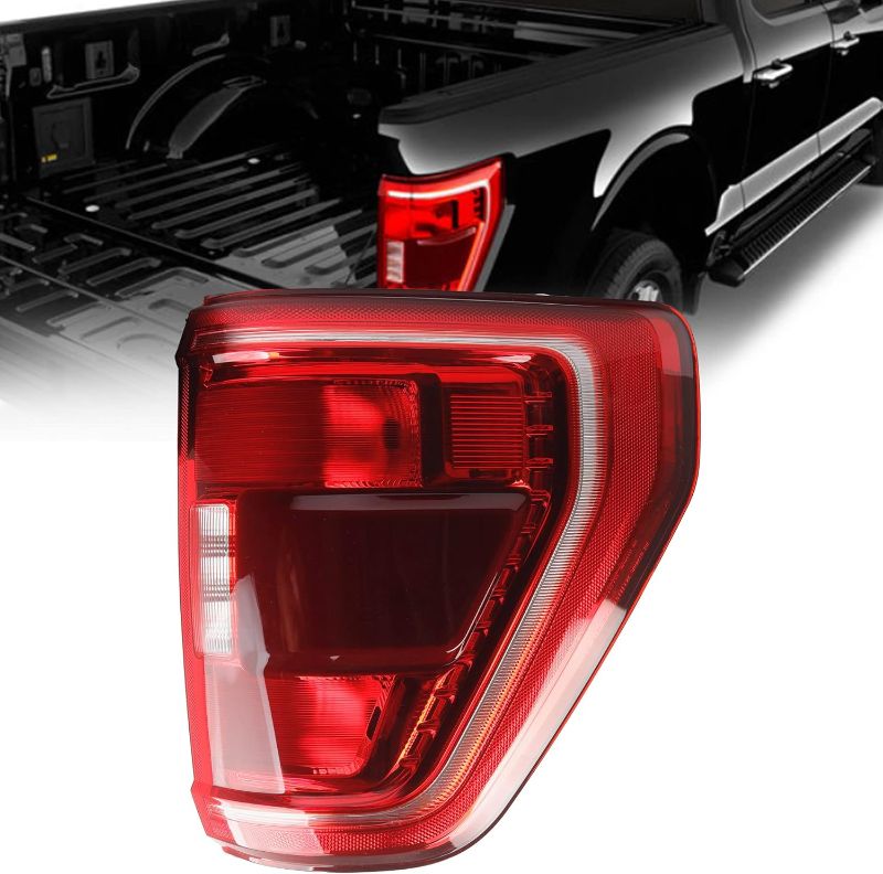 Photo 1 of Dasbecan Right Passenger Side Taillight without Bulb Compatible with 21 22 23 Ford F150 XLT Rear Brake Lamp Incandescent Type Blind Spot Module Can Be Installed