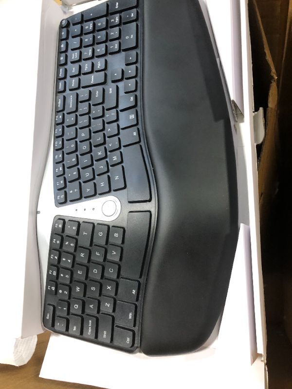 Photo 4 of Nulea Wireless Ergonomic Keyboard, 2.4G Split Keyboard with Cushioned Wrist and Palm Support, Arched Keyboard Design for Natural Typing, Compatible with Windows/Mac