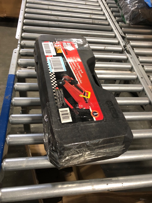 Photo 3 of BIG RED T820014S Torin Hydraulic Trolley Service/Floor Jack with Blow Mold Carrying Storage Case, 1.5 Ton (3,000 lb) Capacity, Red RED 1.5 Ton (3,000 lb)