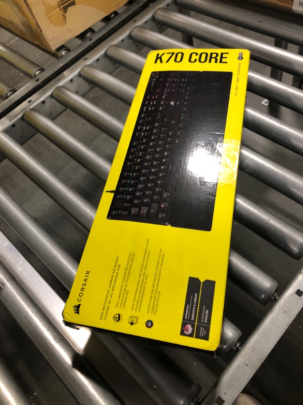 Photo 3 of CORSAIR K70 CORE RGB Mechanical Gaming Keyboard with Palmrest - Pre-lubricated Corsair MLX Red Linear Keyswitches - Sound Dampening - Media Control Dial - iCUE Compatible - QWERTY NA Layout - Black