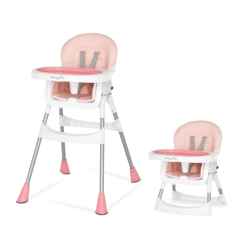 Photo 1 of Dream On Me Portable 2-in-1 Tabletalk High Chair, Convertible Compact High Chair, Light Weight Portable Highchair, Aqua