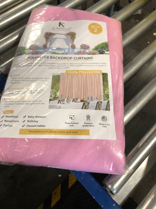 Photo 1 of AK TRADING 10 feet x 10 feet Polyester Backdrop Drapes Curtains Panels with Rod Pockets - Wedding Ceremony Party Home Window Decorations - Pink (DRAPE-5x10-PINK), 5FT x 10FT