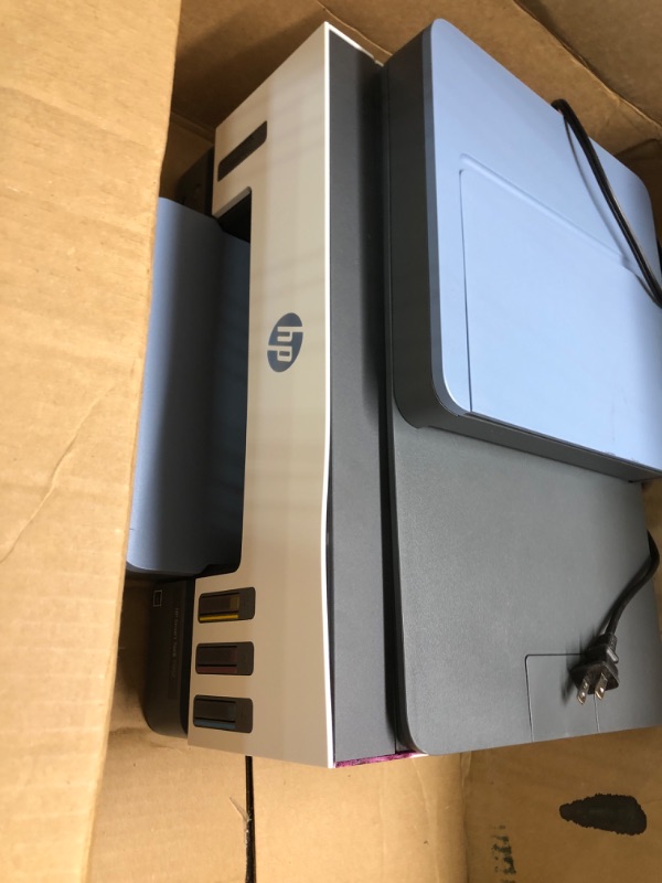 Photo 2 of HP Smart -Tank 7602 Wireless Cartridge-free all in one printer, up to 2 years of ink included, mobile print, scan, copy, fax, auto doc feeder, featuring an app-like magic touch panel (28B98A)
