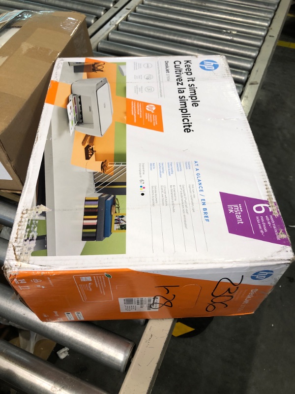 Photo 1 of HP DeskJet 2755e Wireless Color All-in-One Printer with bonus 6 months Instant Ink (26K67A), white