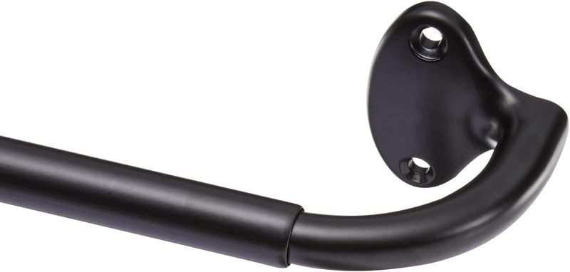 Photo 1 of Amazon Basics Room Darkening Blackout Curtain Rod - 28" to 48", Black
