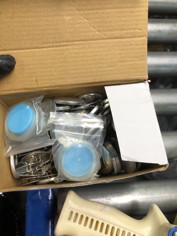 Photo 1 of 100 Sets Cover Buttons Kit with Tools Size Buttons to Cover Self Cover Buttons with Wire Backs DIY Fabric Cloth Cover Buttons (Size 60/1.5 Inch) Size 60 / 1.5 Inch