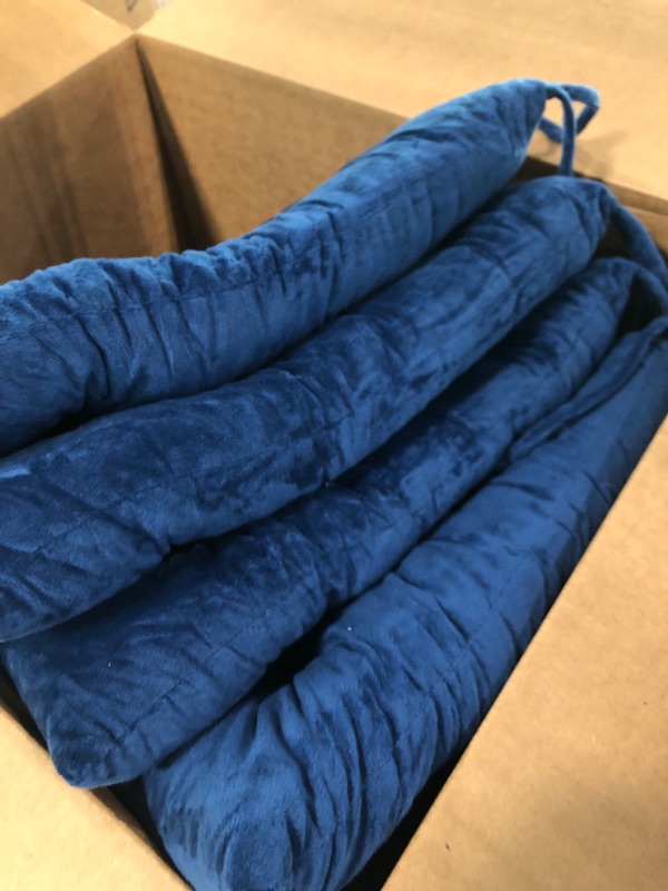 Photo 1 of 4 Pack Blue Velvet Pillows 16 x 16 In