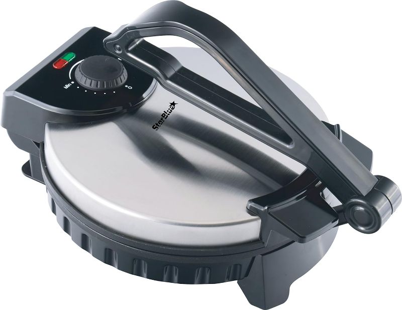 Photo 1 of 10inch Roti Maker by StarBlue with FREE Roti Warmer - The automatic Stainless Steel Non-Stick Electric machine to make Indian style Chapati, Tortilla, Roti AC 110V 50/60Hz 1200W