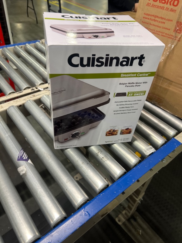 Photo 1 of 4-Waffle Stainless Steel Belgian Waffle Maker with Recipe Book