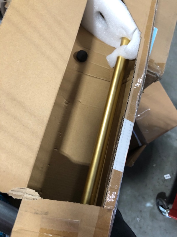 Photo 2 of 2 Pack Curtain Drapery Rod?Acrylic Square Finials Curtain Rod?3/4" Diameter Single Deorative Curtain Rod , Adjustable Length from 48 to 84 Inches Gold 48-84"