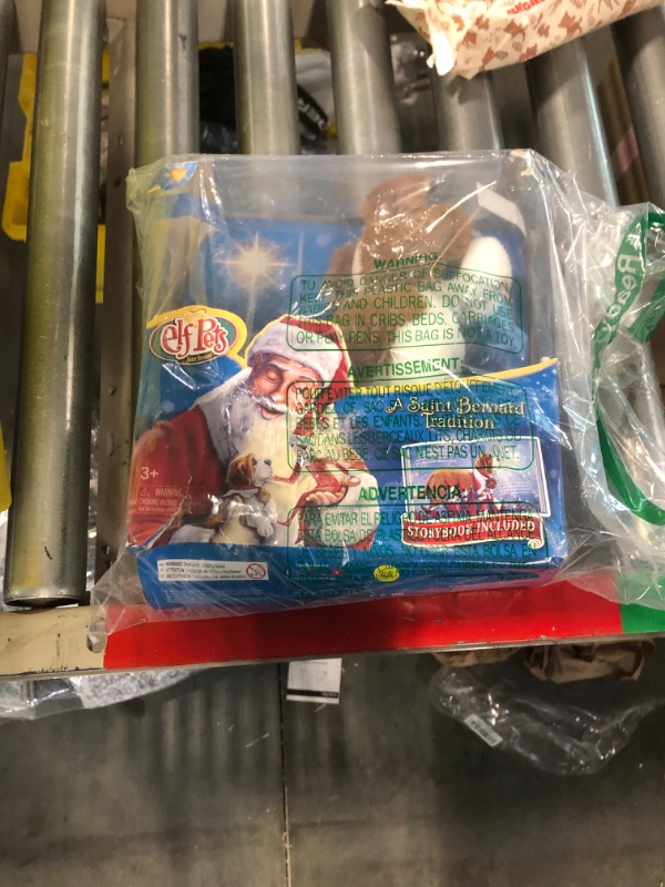 Photo 2 of Elf Pets: A Saint Bernard Tradition- Includes Beautifully Illustrated Hardbound Storybook, Huggable Elf Pet St. Bernard Stuffed Animal with Barrel Charm and Official Adoption Certificate Plush Figure