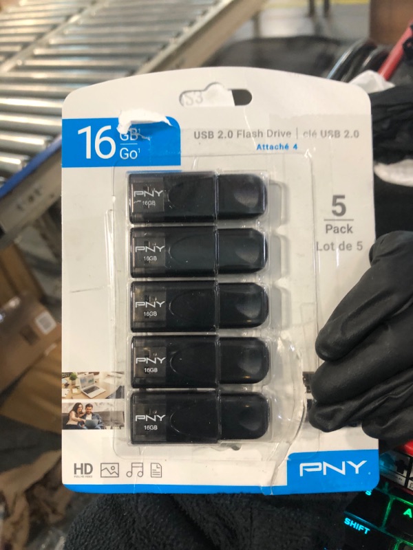 Photo 1 of PNY 16GB Attaché 4 USB 2.0 Flash Drive 5-Pack,black 16GB 5-Pack