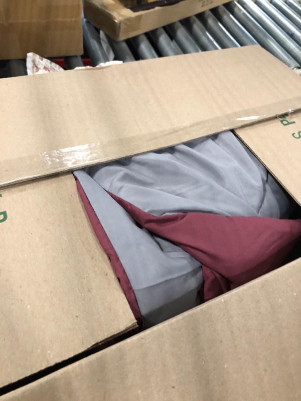 Photo 2 of Amazon Basics Reversible, Lightweight Microfiber Comforter Blanket - Twin/Twin XL, Burgundy / Gray Burgundy / Grey Twin/Twin XL 1-Pack