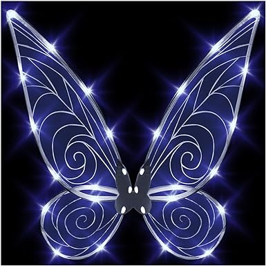 Photo 1 of quescu Light up Fairy Wings for Adults,LED Butterfly Wings for Girls Women,Halloween Costume Dress Up,Gifts for Kids