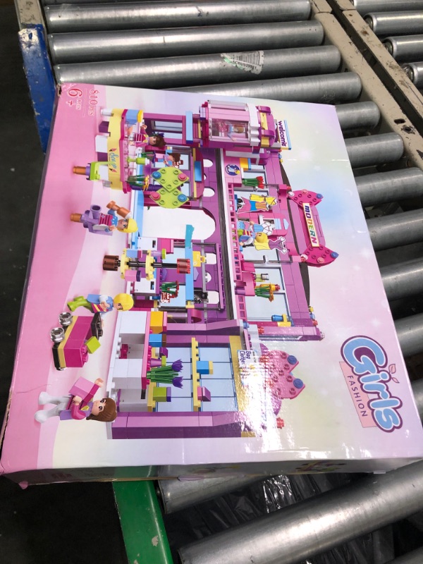 Photo 2 of Dream Girls Friends Shopping Mall Building Set 810 Pcs Mall Building Blocks Toys with 7 Mini People Handbags Clothes Store Dessert Drink Bar Mall Playset Birthday Gift for Kids Girls Aged 8-12 and up