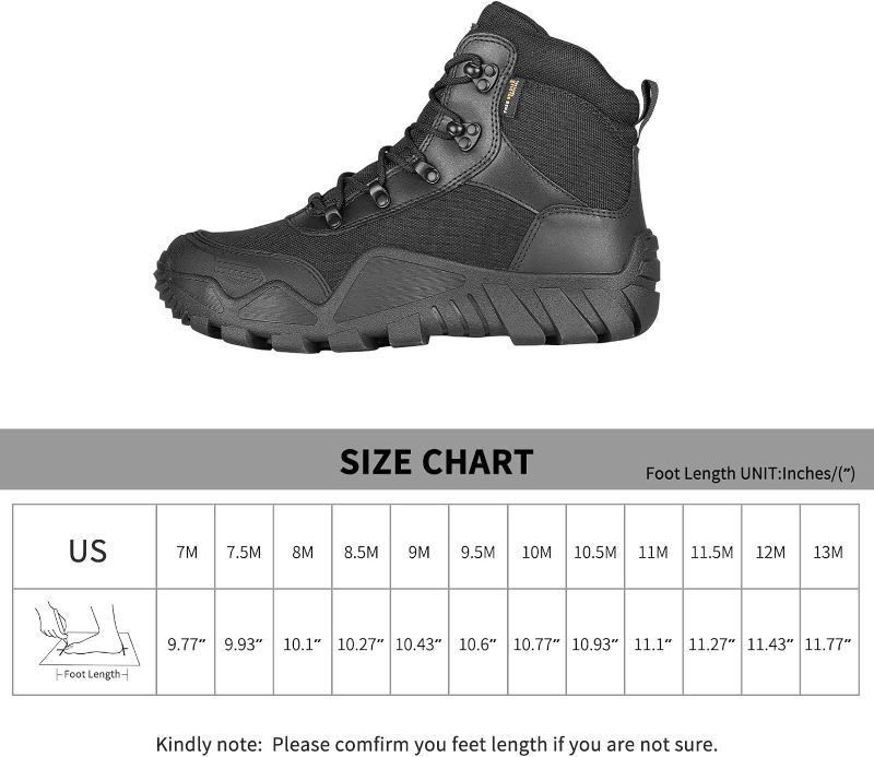 Photo 1 of FREE SOLDIER Men's Waterproof Hiking Boots Military Tactical Boots for Men Outdoor Lightweight Work Boots