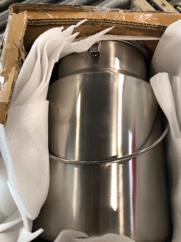 Photo 2 of 304 Stainless Steel Milk Can with Spigot 2.6 Gallon 10 Liter Metal Water Beverage Drink Dispenser Milk Pail Milk Bucket for Milk Wine Oil