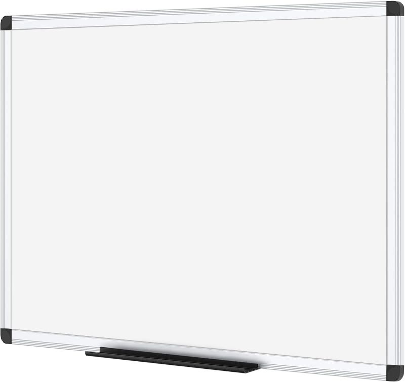 Photo 1 of VIZ-PRO Magnetic Dry Erase White Board, 36 X 24 Inches, Black Aluminium Frame