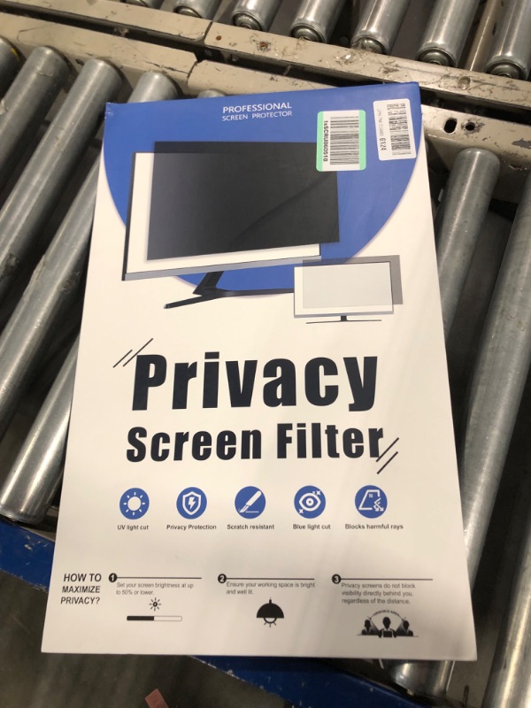 Photo 2 of [2-Pack] 24 Inch Computer Privacy Screen Filter for 16:9 Widescreen Monitor, Removable Eye Protection Anti Glare Blue Light Filter Privacy Shield, Anti Spy Screen Protector Film 24 In [2 PACK] 24'' Privacy Screen (16:9)