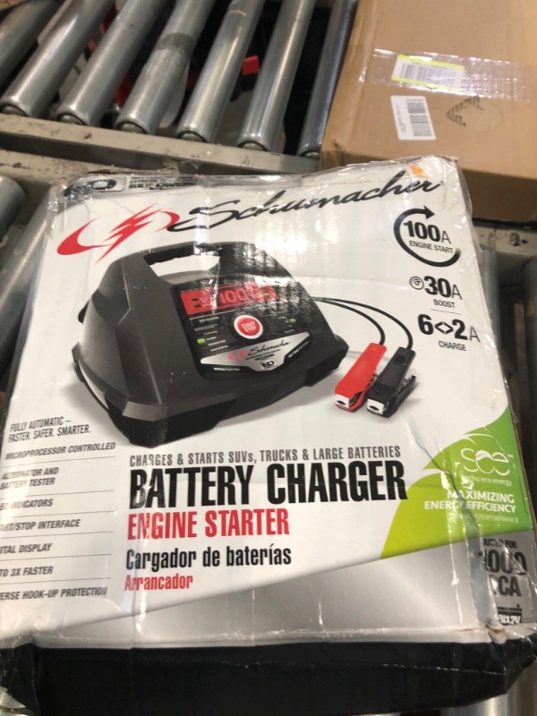 Photo 2 of Schumacher Battery Charger, Engine Starter, Boost Maintainer and Auto Desulfator with Advanced Diagnostic Testing- 100 Amp/30 Amp, 6V/12V