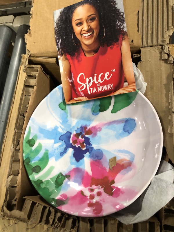 Photo 3 of 
Spice by Tia Mowry Cinnamon Twist Decorated Assorted Color Melamine Dinnerware, Service for 4 (12pc)