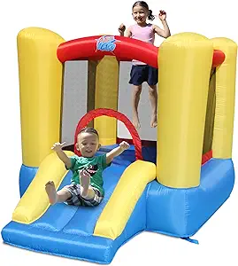 Photo 1 of ACTION AIR Bounce House, Toddler Inflatable Bounce House with Blower for Indoor/Outdoor, 85x61x55 Inch Bouncy Castle with Durable Sewn and Extra Thick, Jump House with Slide, Age 3-4