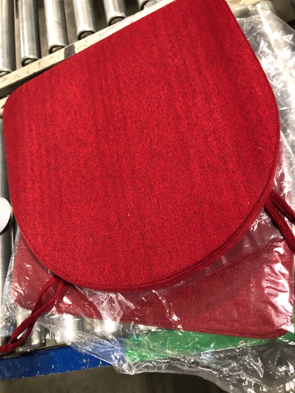 Photo 3 of 
Honeycomb Indoor/Outdoor Textured Solid Scarlet Red Midback Dining Chair Cushion: Recycled Fiberfill, Weather Resistant, Reversible, Comfortable and Stylish...
Color:Textured Solid Scarlet Red