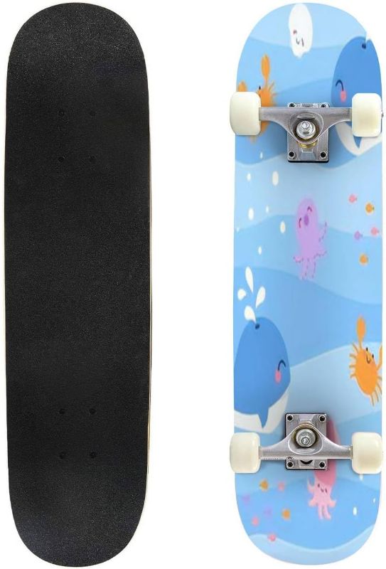 Photo 2 of B0CCP33SPG
Beautiful seamless island white Landscape palm trees beach ocean drawn Skateboards for Beginners 31"x8" Maple Double Kick Concave Boards Complete...
Color:wheels