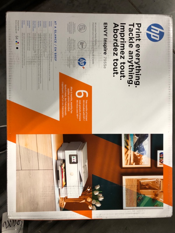 Photo 2 of HP ENVY Inspire 7955e Wireless Color Inkjet Printer, Print, scan, copy, Easy setup, Mobile printing, Best-for home, Instant Ink with HP+,White